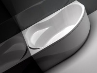 Акриловая ванна Aquanet Capri 00205476 L 160x100 см, угловая, левая, пристенная, белая, асимметричная, с каркасом, с сиденьем