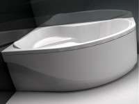 Акриловая ванна Aquanet Capri 00205476 L 160x100 см, угловая, левая, пристенная, белая, асимметричная, с каркасом, с сиденьем