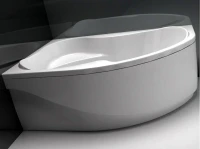 Акриловая ванна Aquanet Capri 00205476 L 160x100 см, угловая, левая, пристенная, белая, асимметричная, с каркасом, с сиденьем