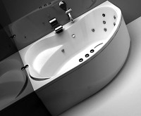 Акриловая ванна Aquanet Capri 00205476 L 160x100 см, угловая, левая, пристенная, белая, асимметричная, с каркасом, с сиденьем