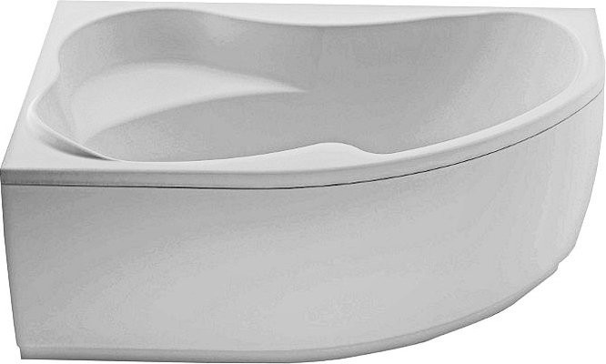 Акриловая ванна Aquanet Capri 00205476 L 160x100 см, угловая, левая, пристенная, белая, асимметричная, с каркасом, с сиденьем