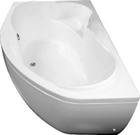Акриловая ванна Aquanet Capri 00205476 L 160x100 см, угловая, левая, пристенная, белая, асимметричная, с каркасом, с сиденьем