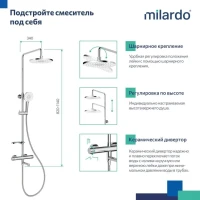 Душевая стойка Milardo Ideal Spa ILSSBTHM06 хром глянцевый