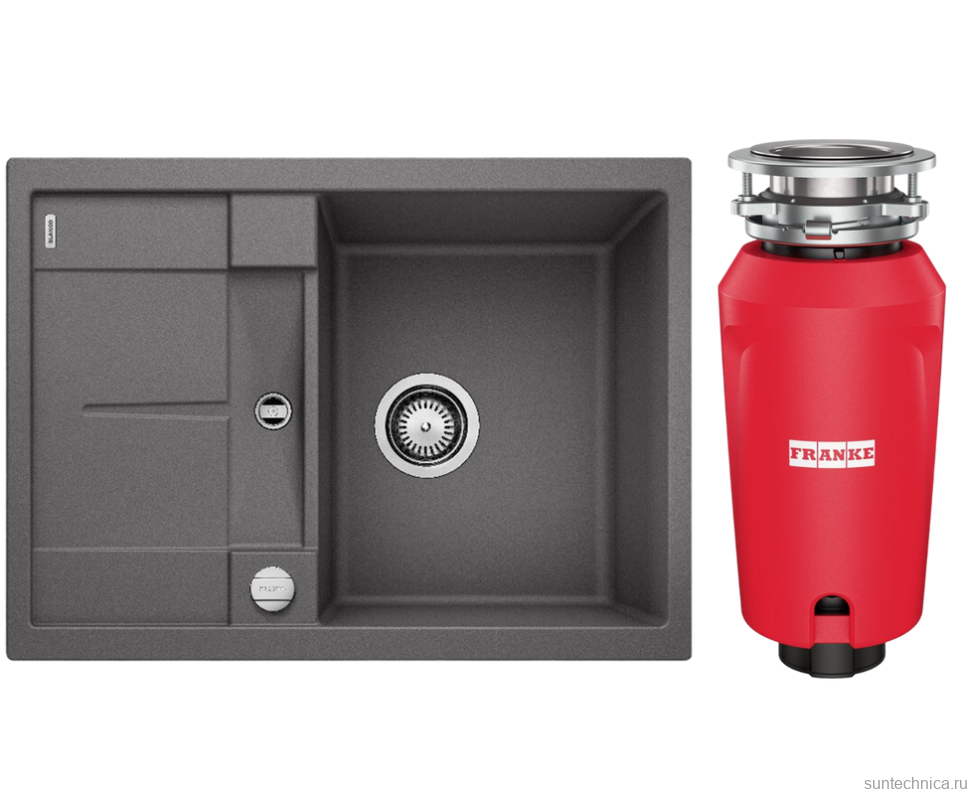 Комплект Мойка Blanco Metra 45S Compact 519573 темная скала + Измельчитель Franke