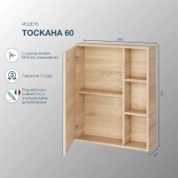 Зеркало-шкаф SanStar Тоскана 60 дуб сонома светлый