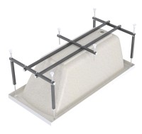 Акриловая ванна Timo Ritta 155x70 см, пристенная, белая, с каркасом