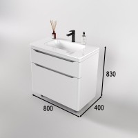 Тумба с раковиной Style Line Марелла 80 напольная, белая матовая