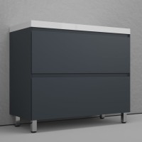 Тумба напольная "Манхэттен 100" ЭМАЛЬ, под раковину ASTI, 2 ящика, PLUS, графит Тумба напольная "Манхэттен 100" ЭМАЛЬ, под раковину ASTI, 2 ящика, PLUS, графит