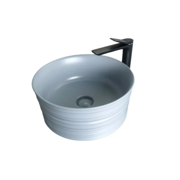 Накладная раковина GID Esfera Gm969 41 матовая серая, круглая, фаянс