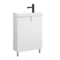 Тумба с раковиной Belux Даллас 55 L напольная, белая глянцевая