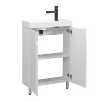 Тумба с раковиной Belux Даллас 55 L напольная, белая глянцевая