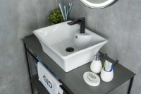 Накладная раковина GID Geometrico N9108 49 глянцевая белая, прямоугольная, фаянс, с 1 отверстием под смеситель