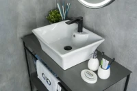 Накладная раковина GID Geometrico N9108 49 глянцевая белая, прямоугольная, фаянс, с 1 отверстием под смеситель