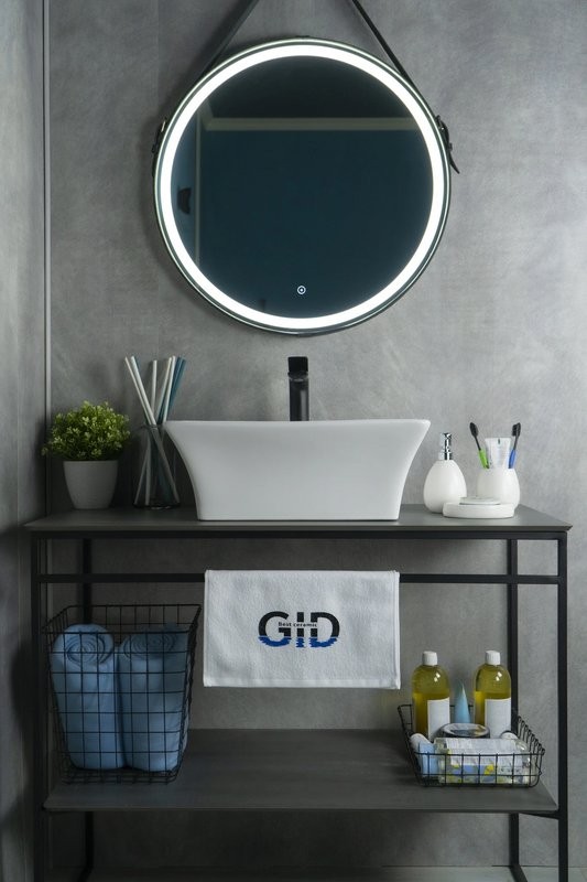 Накладная раковина GID Geometrico N9108 49 глянцевая белая, прямоугольная, фаянс, с 1 отверстием под смеситель