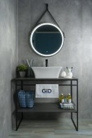 Накладная раковина GID Geometrico N9108 49 глянцевая белая, прямоугольная, фаянс, с 1 отверстием под смеситель