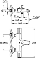 Душевой комплект Термостат Grohe Grohtherm 800 34576000 + Стойка New Tempesta 27389002