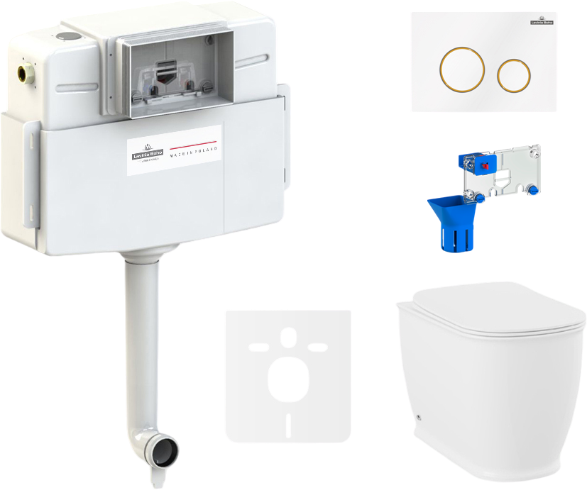 Комплект Lavinia Boho Унитаз приставной Bell Pro 33014040 + Крышка-сиденье Bell Pro 33290100 с микролифтом + Бачок скрытого монтажа RelFix 38020010 + Кнопка RelFix 38050804 + Дозатор RelFix 38040010