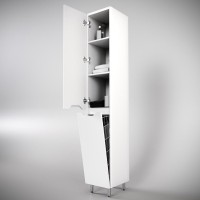 Шкаф пенал для ванной Style Line Марелла 30 L, антискрейтч, белый матовый