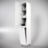 Шкаф пенал для ванной Style Line Марелла 30 L, антискрейтч, белый матовый