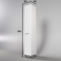 Шкаф пенал для ванной Style Line Марелла 30 L, антискрейтч, белый матовый