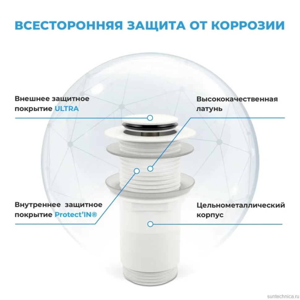 Комплект Накладная раковина Lavinia Boho Bathroom Sink Slim 33311005 + Донный клапан Wellsee Drainage System 182138000 матовый белый + Сифон 182108000 белый