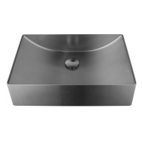 Накладная раковина AltroBagno Futuro 001014 MtGr 50 оружейная сталь, прямоугольная, нержавеющая сталь