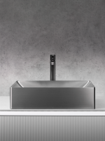 Накладная раковина AltroBagno Futuro 001014 MtGr 50 оружейная сталь, прямоугольная, нержавеющая сталь