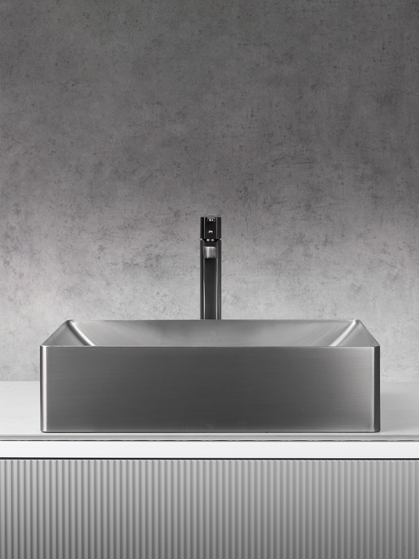 Накладная раковина AltroBagno Futuro 001014 MtGr 50 оружейная сталь, прямоугольная, нержавеющая сталь