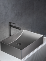 Накладная раковина AltroBagno Futuro 001014 MtGr 50 оружейная сталь, прямоугольная, нержавеющая сталь