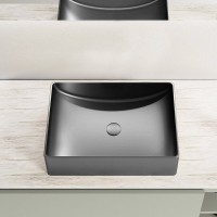 Накладная раковина AltroBagno Futuro 001014 MtGr 50 оружейная сталь, прямоугольная, нержавеющая сталь