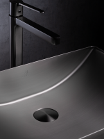 Накладная раковина AltroBagno Futuro 001014 MtGr 50 оружейная сталь, прямоугольная, нержавеющая сталь