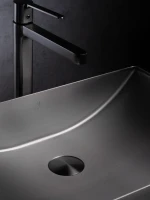Накладная раковина AltroBagno Futuro 001014 MtGr 50 оружейная сталь, прямоугольная, нержавеющая сталь