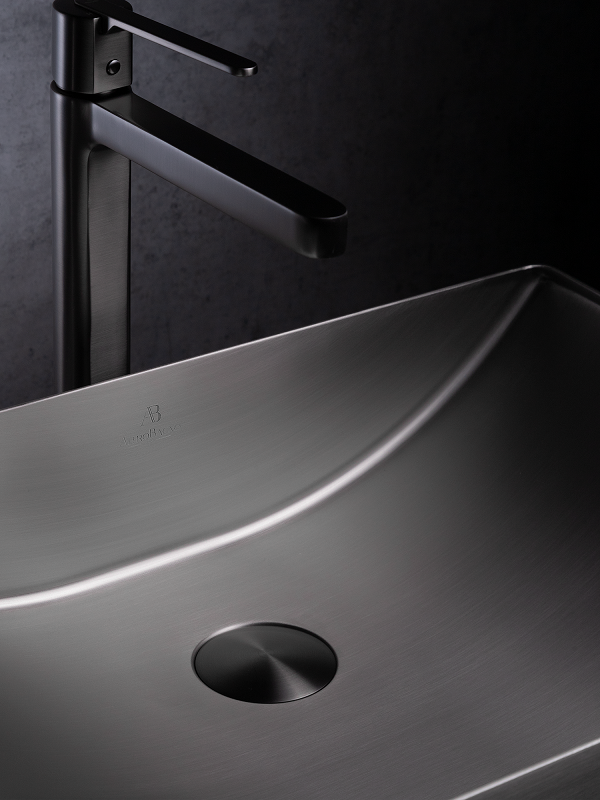 Накладная раковина AltroBagno Futuro 001014 MtGr 50 оружейная сталь, прямоугольная, нержавеющая сталь