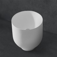 Накладная раковина Abber Stein AS2618 40 матовая белая, круглая, искусственный камень