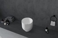 Накладная раковина Abber Stein AS2618 40 матовая белая, круглая, искусственный камень