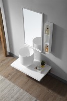 Накладная раковина Abber Stein AS2618 40 матовая белая, круглая, искусственный камень