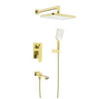 Душевой комплект Raglo R01.27.03 С ВНУТРЕННЕЙ ЧАСТЬЮ, сатин золотой