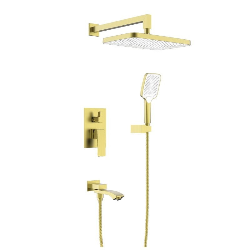 Душевой комплект Raglo R01.27.03 С ВНУТРЕННЕЙ ЧАСТЬЮ, сатин золотой