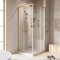 Душевой уголок Cezares Relax RELAX-304-A-2-90-C-BORO 90x90, профиль брашированное золото