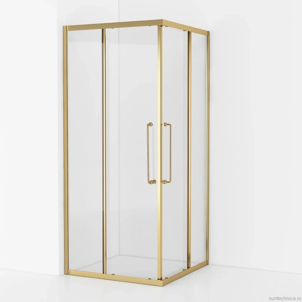 Душевой уголок Cezares Relax RELAX-304-A-2-90-C-BORO 90x90, профиль брашированное золото