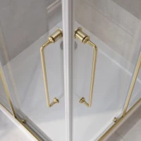 Душевой уголок Cezares Relax RELAX-304-A-2-90-C-BORO 90x90, профиль брашированное золото