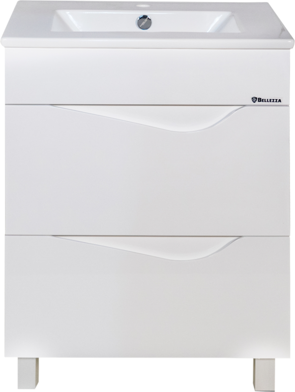 Тумба с раковиной Bellezza Эйфория 60 белая с раковиной Квадро