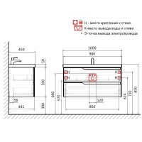 Тумба под раковину для ванной AQUAme S3 100 антрацит Тумба под раковину для ванной AQUAme S3 100 антрацит