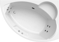 Акриловая ванна Radomir Vannesa Massage 2-75-2-2-0-218 Алари классик, R 170x120 см, угловая, правая, пристенная, с гидромассажем, белая, асимметричная, с каркасом, с экраном, с сиденьем, со сливом-переливом