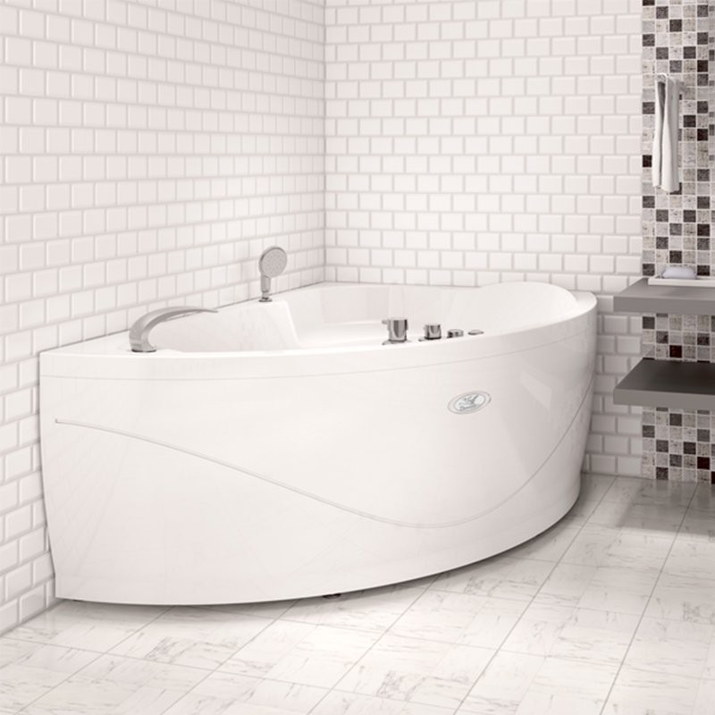 Акриловая ванна Radomir Vannesa Massage 2-75-2-2-0-218 Алари классик, R 170x120 см, угловая, правая, пристенная, с гидромассажем, белая, асимметричная, с каркасом, с экраном, с сиденьем, со сливом-переливом