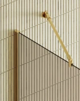 Душевая перегородка Maybahglass MGD-691-3ш 89 см, профиль золото, стекло бронза