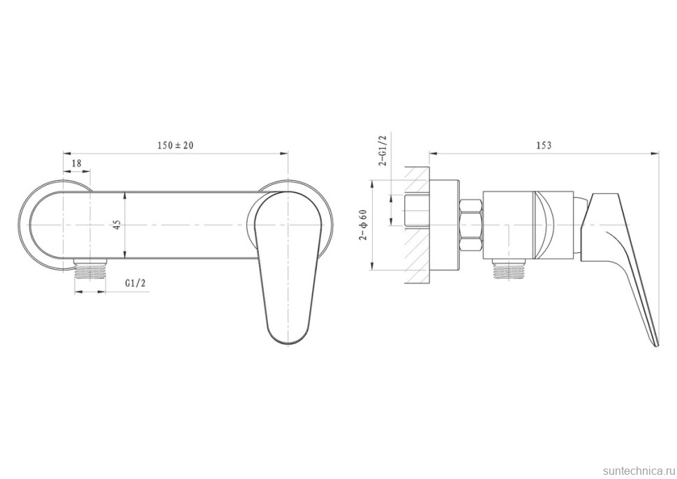 Смеситель для душа Wonzon & Woghand Balance WW-054101-CR хром