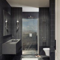 Душевая дверь в нишу Maybahglass MGD-803-5 80 см, профиль хром матовый, стекло прозрачное