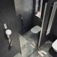 Душевая дверь в нишу Maybahglass MGD-803-5 80 см, профиль хром матовый, стекло прозрачное