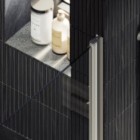 Душевая дверь в нишу Maybahglass MGD-803-5 80 см, профиль хром матовый, стекло прозрачное